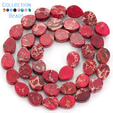 8x10mm Sea Sediment Jaspers Beads Water Droplets 15''