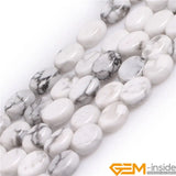 8x10mm Oval Howlite Stone Beads Strand 15 Inch
