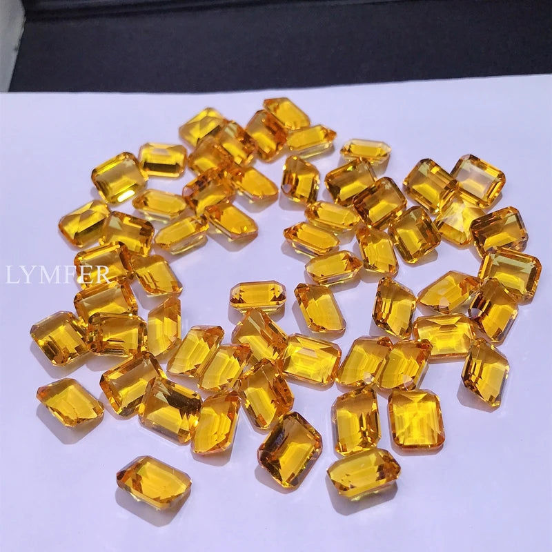 8x10mm Square Citrine Gemstone - Polished Natural Stone