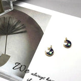 8x11MM Glazing KC Alloy Star Moon Earring Necklace Pendants