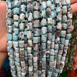 8x11mm Natural Larimar Stone Beads 15'' Freeform Tube Column
