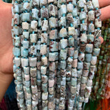 8x11mm Natural Larimar Stone Beads 15'' Freeform Tube Column