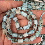 8x11mm Natural Larimar Stone Beads 15'' Freeform Tube Column