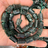 8x11mm Faceted Green Charoite Stone Beads 15'' Tube Column Spacer
