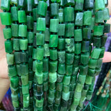 8x11mm Green Canada Jades Stone Beads - 15'' Tube Column Spacer