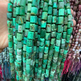 8x11mm Green Opal Stone Beads 15'' Matte Frost Tube Column Spacer