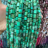 8x11mm Green Opal Stone Beads 15'' Matte Frost Tube Column Spacer