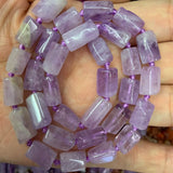 8x11mm Natural Amethyst Quartz Beads 15'' Tube Column Spacer DIY Loose Beads