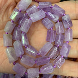 8x11mm Natural Amethyst Quartz Beads 15'' Tube Column Spacer DIY Loose Beads