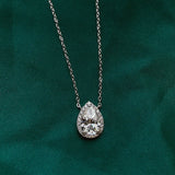 Water Drop Moissanite Pendant Necklace 925 Silver Jewelry