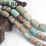 Natural Shoushan Snakeskin Jaspers Stone Loose Beads DIY Bracelet Earrings