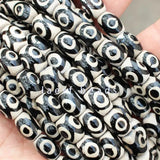 Tibetan Oval Red DZI Beads - 10pcs