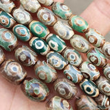Tibetan Oval Red DZI Beads - 10pcs