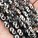 Tibetan Oval Red DZI Beads - 10pcs
