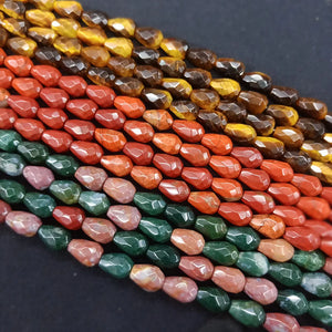 8x12mm Tiger Eye Water Drop Stone Beads for Jewelry Making