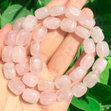 8x12mm Pink Quartz Stone Beads Natural Loose Spacer Beads