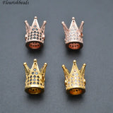 8x12mm Crown Shape Copper Spacer Beads 10pc