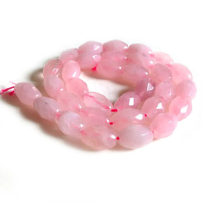 8x12mm Faceted Rose Quartz Beads for Bracelets 15''