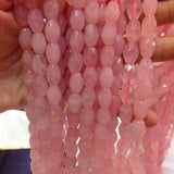 8x12mm Faceted Rose Quartz Beads for Bracelets 15''