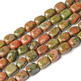 8x12mm Green Unakite Square Tube Loose Stone Beads