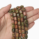 8x12mm Green Unakite Square Tube Loose Stone Beads