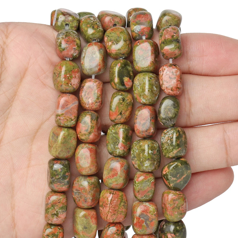 8x12mm Green Unakite Square Tube Loose Stone Beads