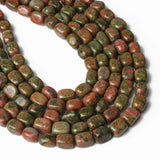 8x12mm Green Unakite Square Tube Loose Stone Beads