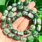 Irregular Green Spot Jaspers 8x12mm Loose Spacer Beads for Jewelry Making