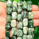 Irregular Green Spot Jaspers 8x12mm Loose Spacer Beads for Jewelry Making