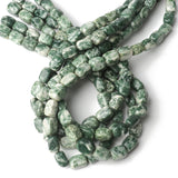Irregular Green Spot Jaspers 8x12mm Loose Spacer Beads for Jewelry Making