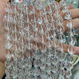 8x12mm Clear Quartz Beads 15'' Twist Olive DIY Crystal Loose Beads