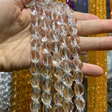 Clear Quartz Twist Olive Beads 8x12mm DIY Jewelry Making Beads