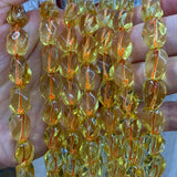 8x12mm Yellow Citrines Beads 15'' Twist Olive DIY Quartz Loose Beads