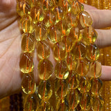 8x12mm Yellow Citrines Beads 15'' Twist Olive DIY Quartz Loose Beads