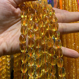 8x12mm Yellow Citrines Beads 15'' Twist Olive DIY Quartz Loose Beads