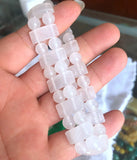 Natural Jade Gemstone Rectangle Beads Elastic Bracelets 8''