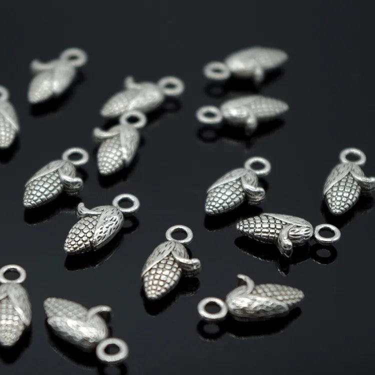 Antique Silver Corn Ears Charms Beads Tibetan Silver for DIY Jewelry