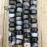 8x14mm Natural Agates Druzy Wheel Loose Beads