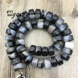 8x14mm Natural Agates Druzy Wheel Loose Beads