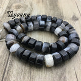 8x14mm Natural Agates Druzy Wheel Loose Beads