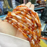 8x15mm Sardonyx Oval Beads Red Agate Matter Loose Spacer Beads 15 inch