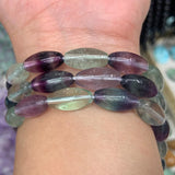 8x16mm Natural Fluorite Stone Beads 15'' Oval Olivary Rice DIY Loose Beads