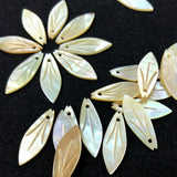 8x22MM 20Pcs Natural Pearl Mother Shell Leaf Earring Charms Pendants