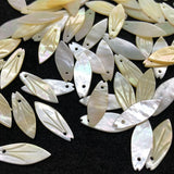 8x22MM 20Pcs Natural Pearl Mother Shell Leaf Earring Charms Pendants