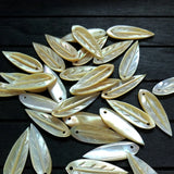 8x25MM 10Pcs Pearl Mother Shell Leaf Earring Charms Necklace Beads
