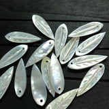 8x25MM 10Pcs Pearl Mother Shell Leaf Earring Charms Necklace Beads