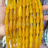 8x30mm Green Chalcedony Water Drop Beads for Jewelry Making