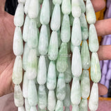 8x30mm Green Chalcedony Water Drop Beads for Jewelry Making
