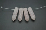 Natural Rose Quartz Pillar Point Stone Loose Beads 24pc