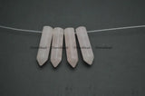 Natural Rose Quartz Pillar Point Stone Loose Beads 24pc